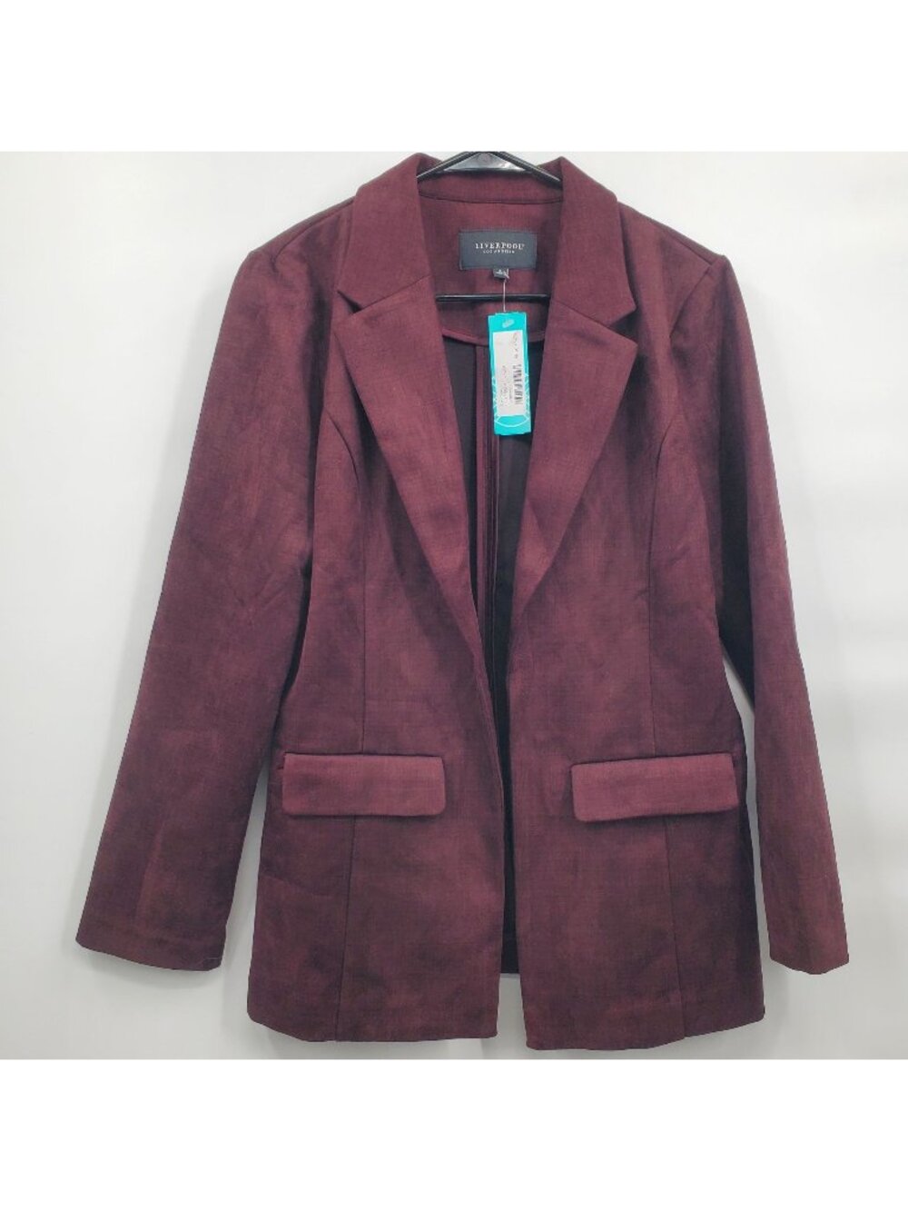 Liverpool Los Angeles Boyfriend Blazer Jacket Women Size Small NWT Burgundy